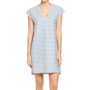 Madewell Women's Blue Striped Vacances T-Shirt Dress Size Small